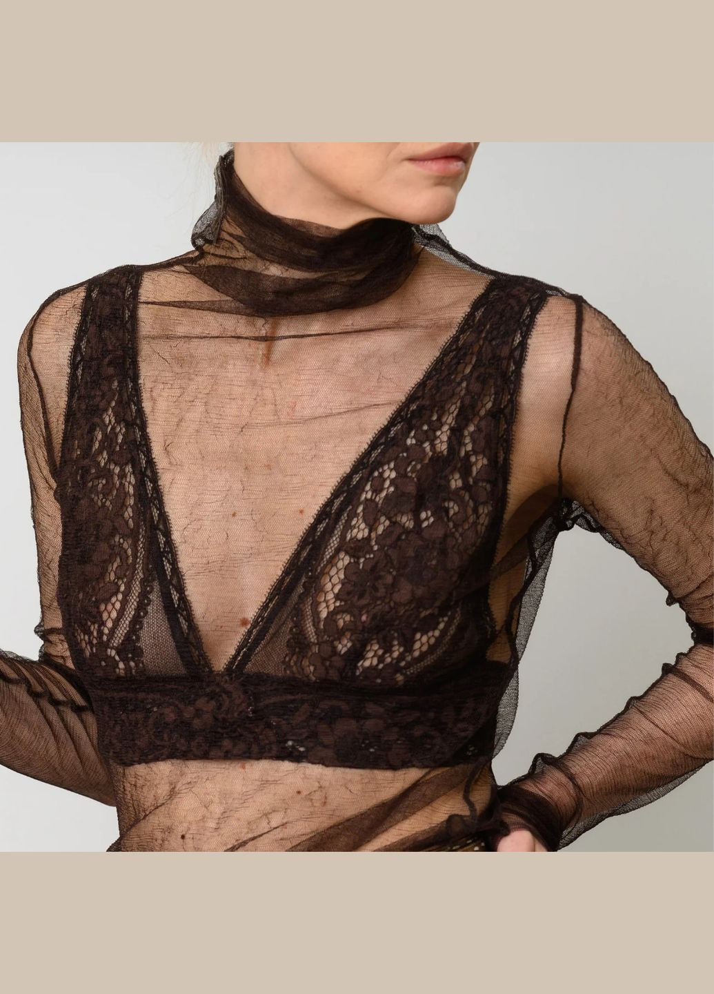 Темно-коричневый прозрачный гольф veil (a-24-trk-15) Victoria Gres