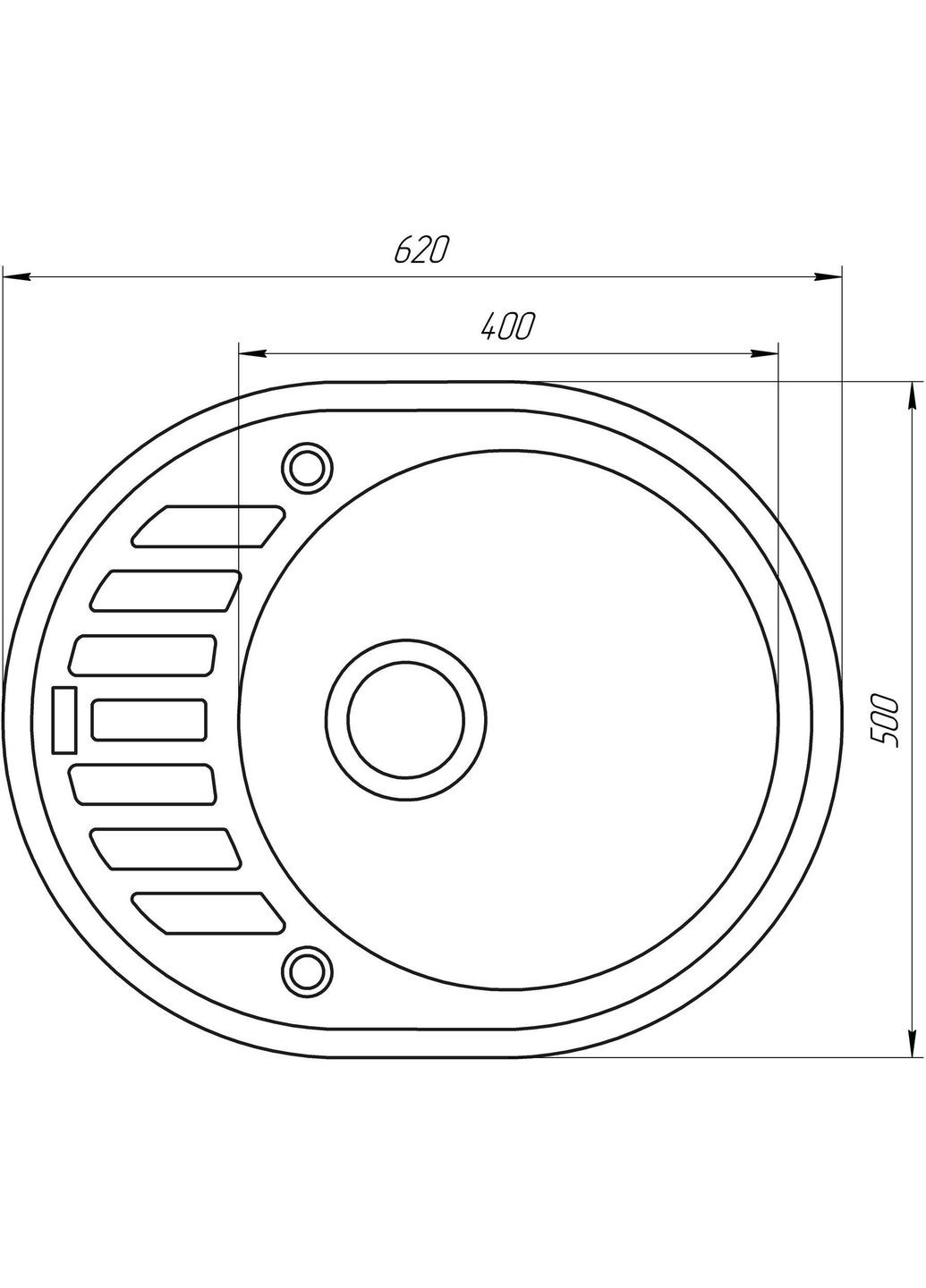 Гранітна мийка ARNO 620х500мм-А0002 Globus Lux (317045325)