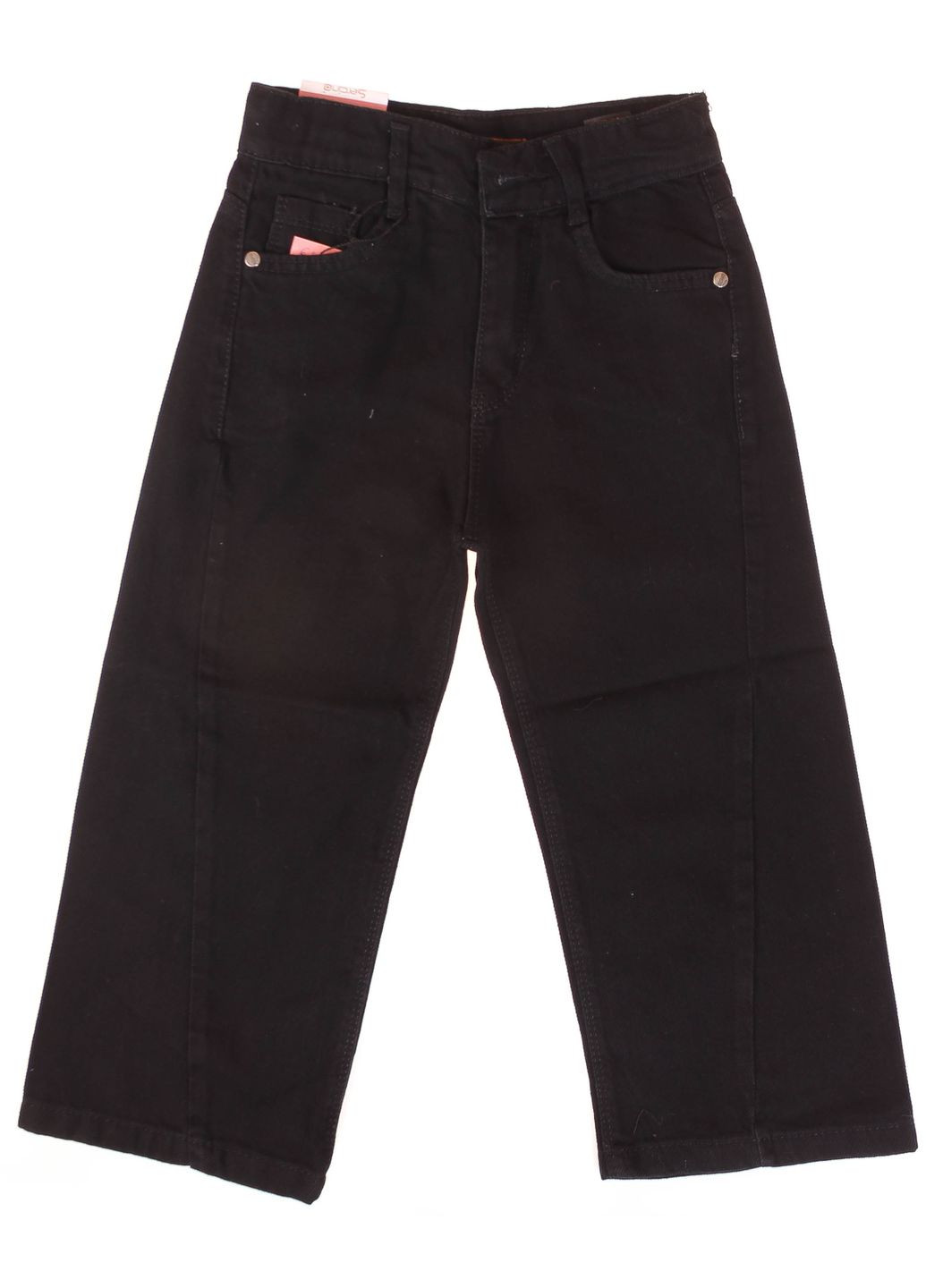 Черные демисезонные брюки джинсовые 59013 Sercino