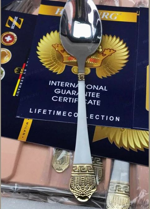 Набір столових приладів HB-72920-GS 72 предмети на 12 осіб у подарунковій упаковці ложки, виделки (вилки), ножі Hoffburg (297332253)