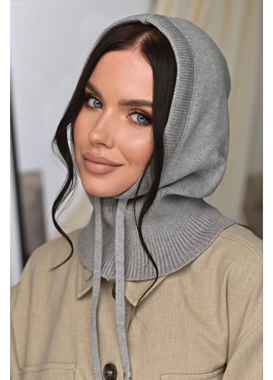 Капор рельефной вязки, цвет Серый Fashion (365072308)