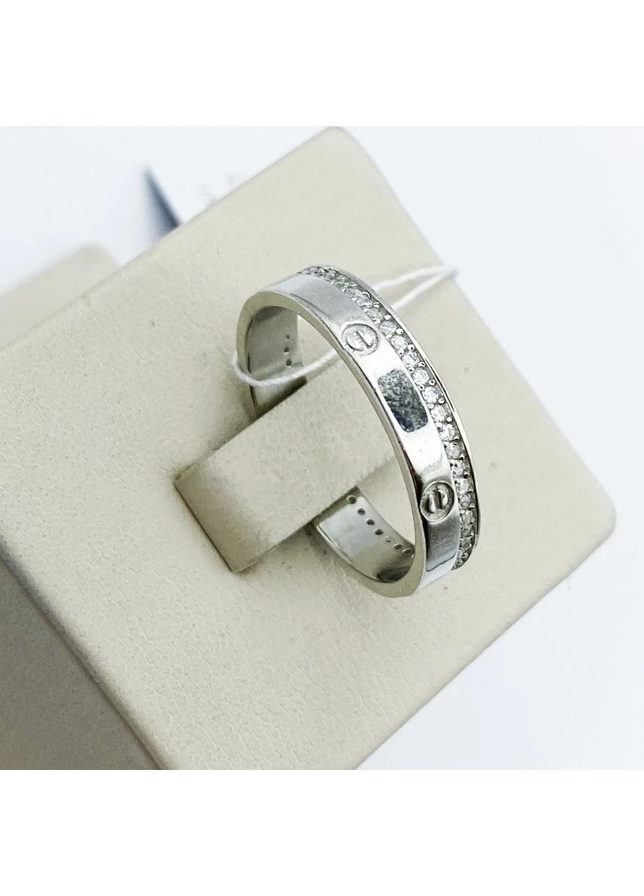 Кольцо серебряное с кубическим цирконием "Cartier" 17 2,93 г No Brand (382677048)