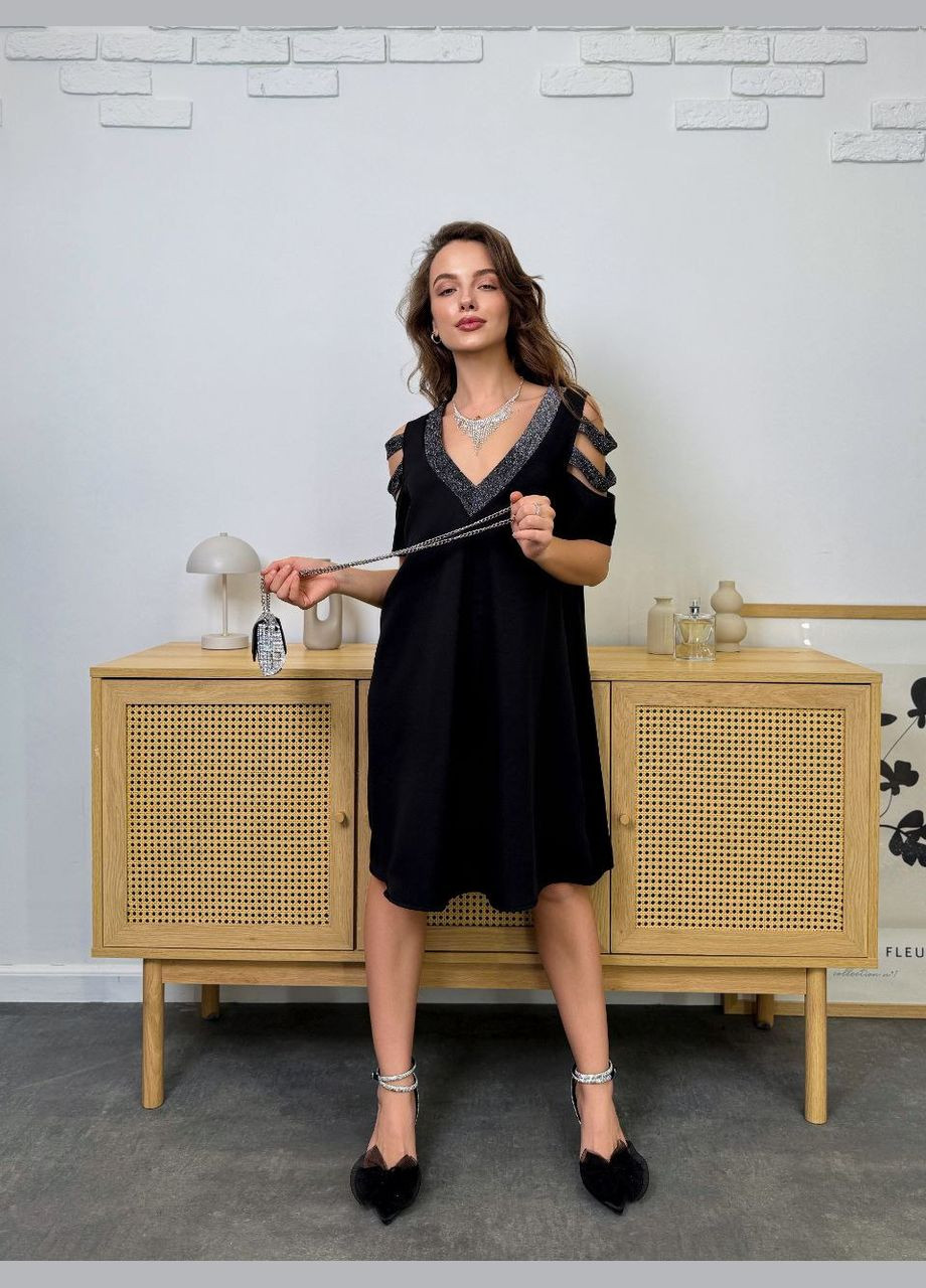 Чорна святковий, коктейльна, ділова, повсякденний, відвертий, вечірня сукня жіноча No Brand однотонна