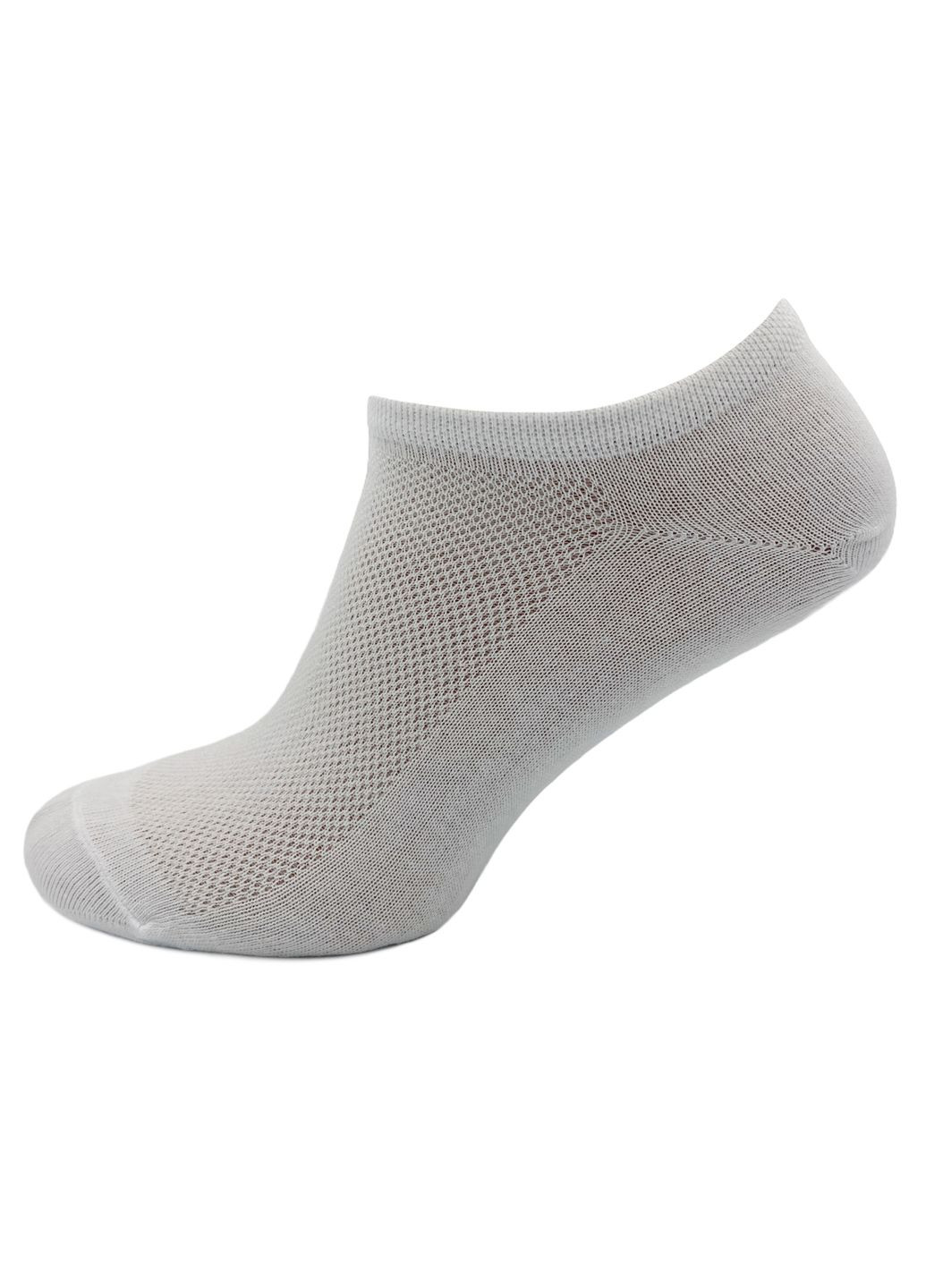 Чёрно-белых носки женские, с сеточкой, короткие. однотонные. комплект из 3х пар. цвет: черный\серый\белый. Крокус однотонные (335051349)