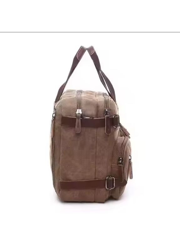 Сумка рюкзак трансформер мужская из плотной ткани вместительная. Коричневая No Brand (334010962)