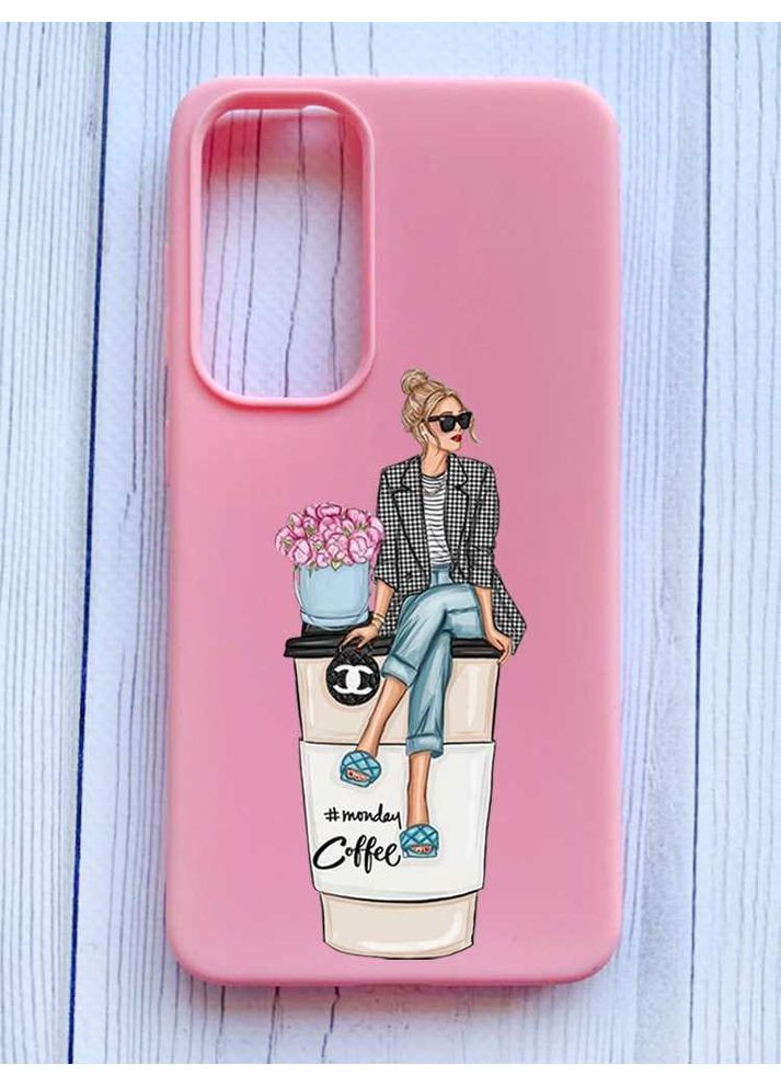 Матовый чехол на Samsung Galaxy A35 (A356) Девушка на кофе (принт 228) Creative (355407454)