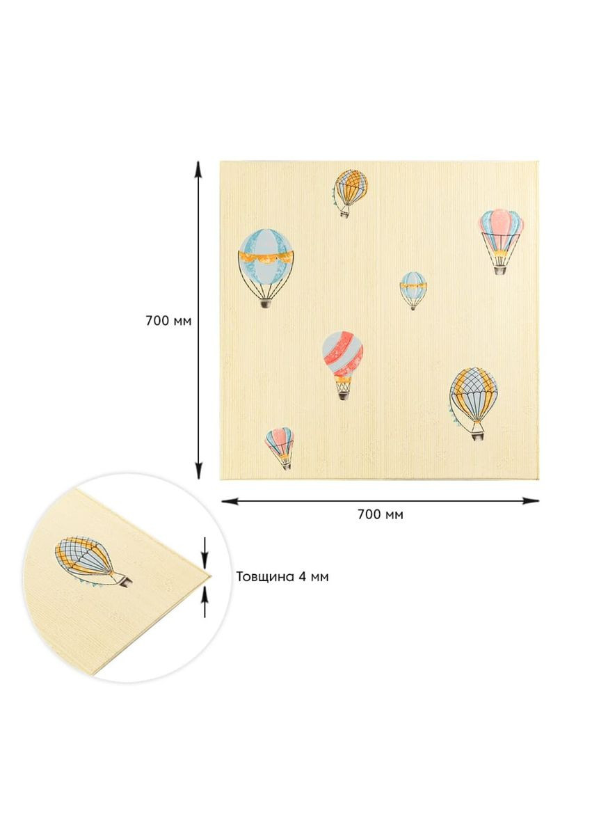Панель стінова 3D 700x700x4mm повітряні кулі фактурна текстура (D) SW-00001972 Sticker Wall (298284480)