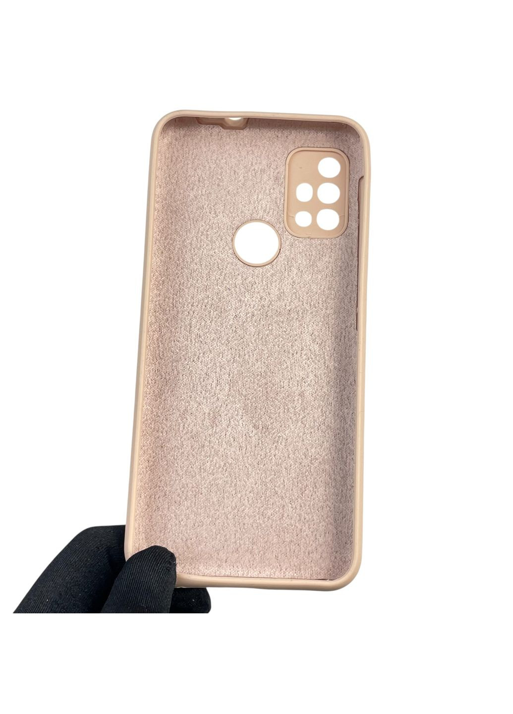 Чехол для Moto G20 (XT2128-1) силиконовый с микрофиброй нескользящий на моторола г20 пудровый Motorola (366390414)