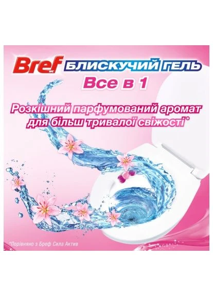 Туалетный блок Блестящий гель Весенний дождь 42 г (9000101509182) Bref Блестящий гель Весенний дождь 42 г (392456262)