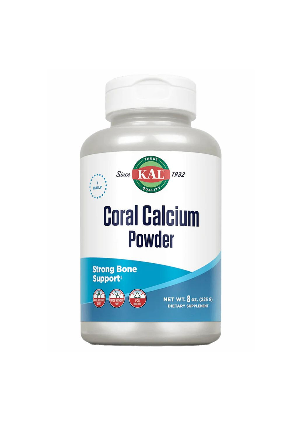 Кальцій Coral Calcium Powder 1000mg 227 г підтримка кісток без молочних продуктів KAL (367957046)