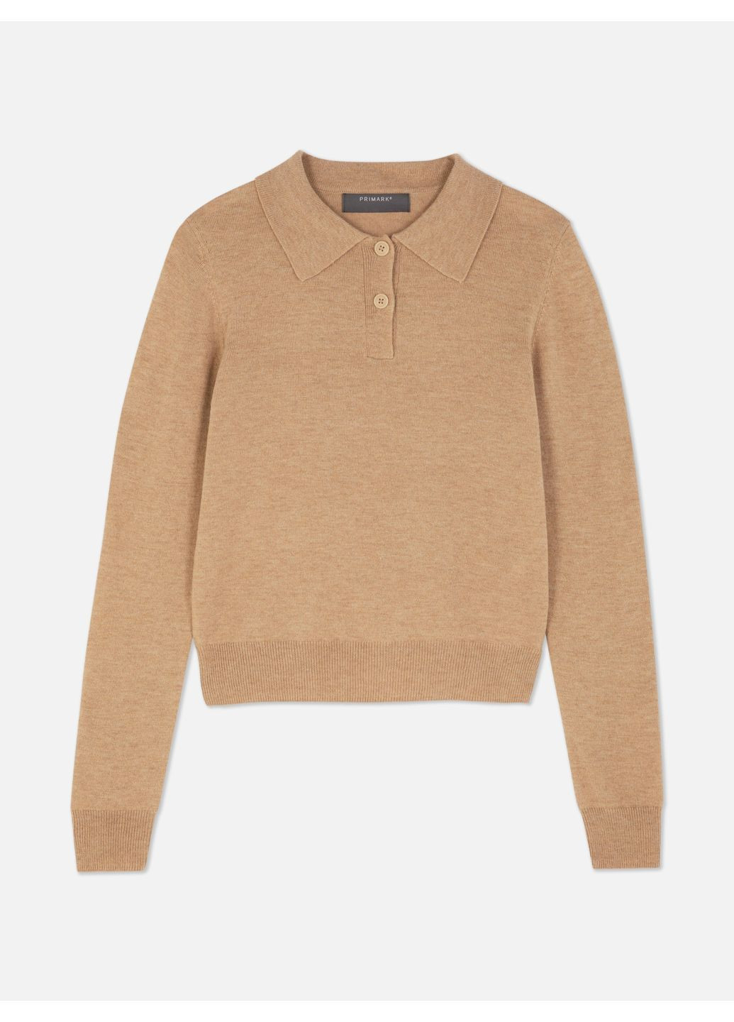 Светло-коричневая женская футболка-поло демисезон,светло-коричневый, Primark