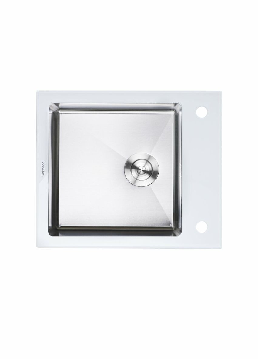 Кухонна мийка Handmade WHITE GLASS 600х510х200 Platinum (336934520)