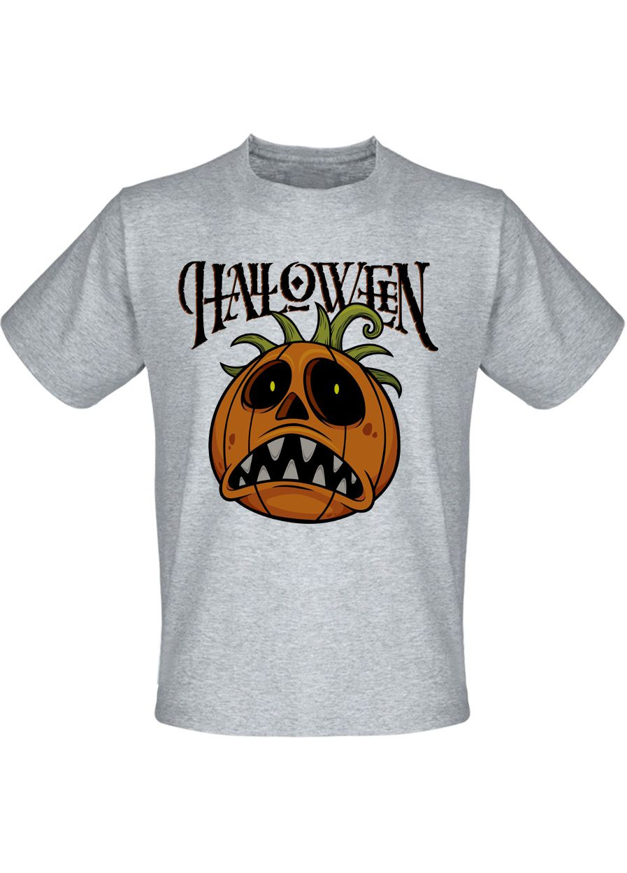Сіра футболка halloween (меланж) Fat Cat