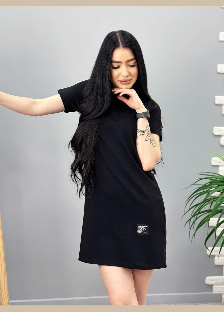 Черное летнее платье мини Fashion Girl