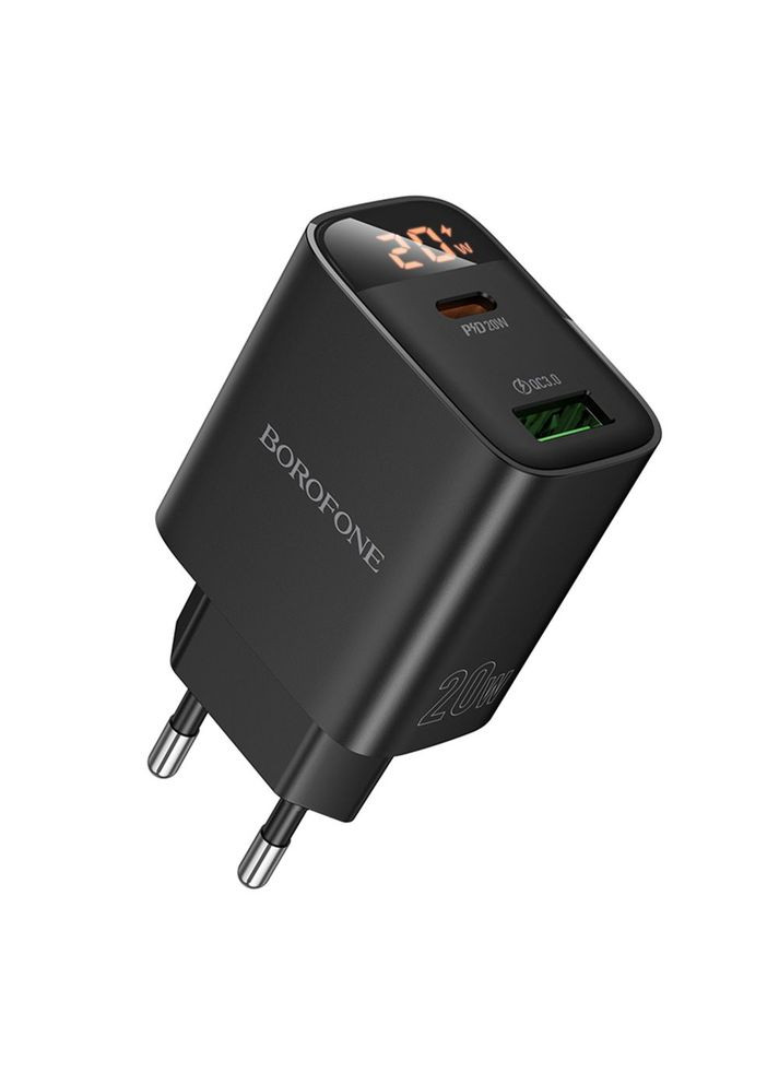 Сетевое Зарядное Устройство BA96A 1USB-C/1USB PD/QC 20W Led Display Borofone (334893608)