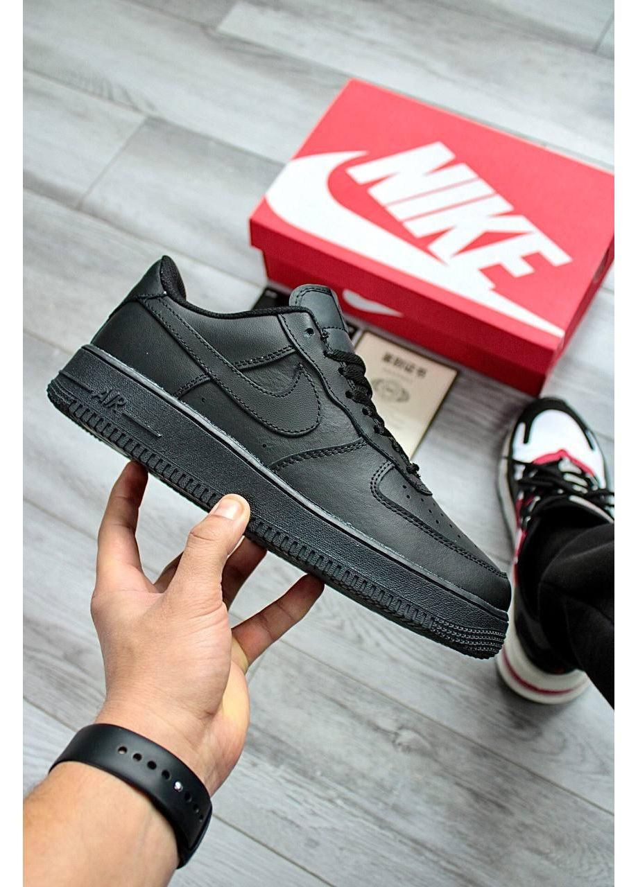 Чорні Осінні кросівки чоловічі Nike Air Force 1 Low 07 Premium Black CW2288