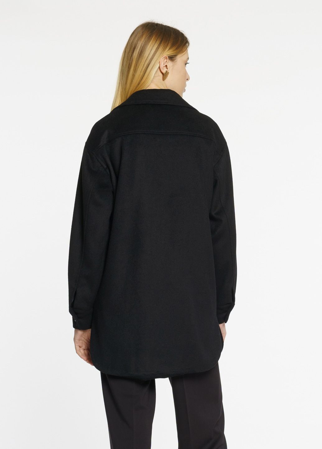 Черная демисезонная куртка женская черная Arber Overshirt wool W