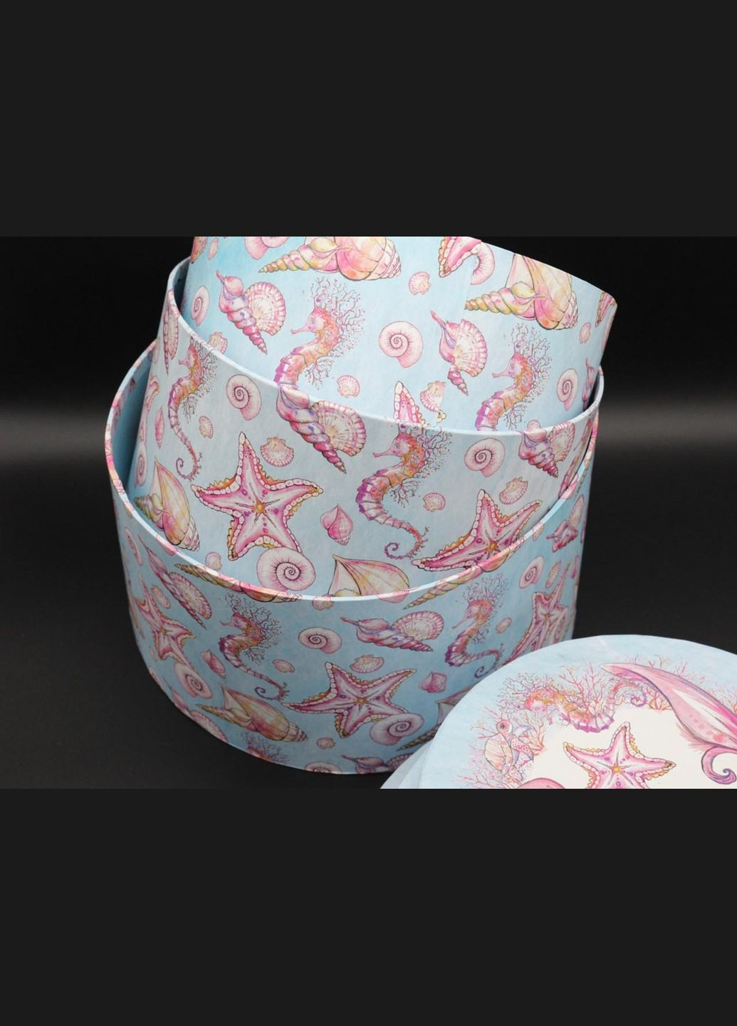 Коробка для цветов круглая. 3шт/комплект. 26х14см HM furnitura (330606609)