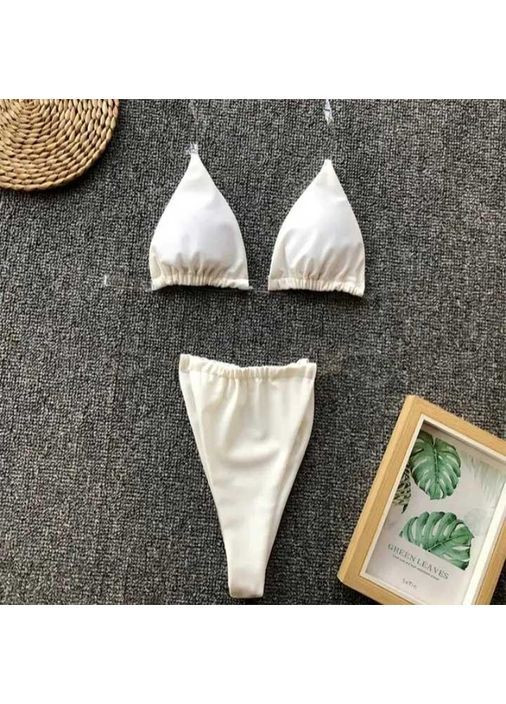 Белый демисезонный сексуальный купальник бикини на силиконовых бретелях xs-s белый No Brand