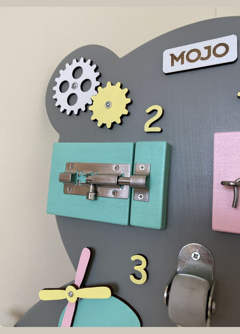 Бизиборд "Мишка" развивающая игрушка, подарок на 1 год 40х50 см No Brand (356005993)