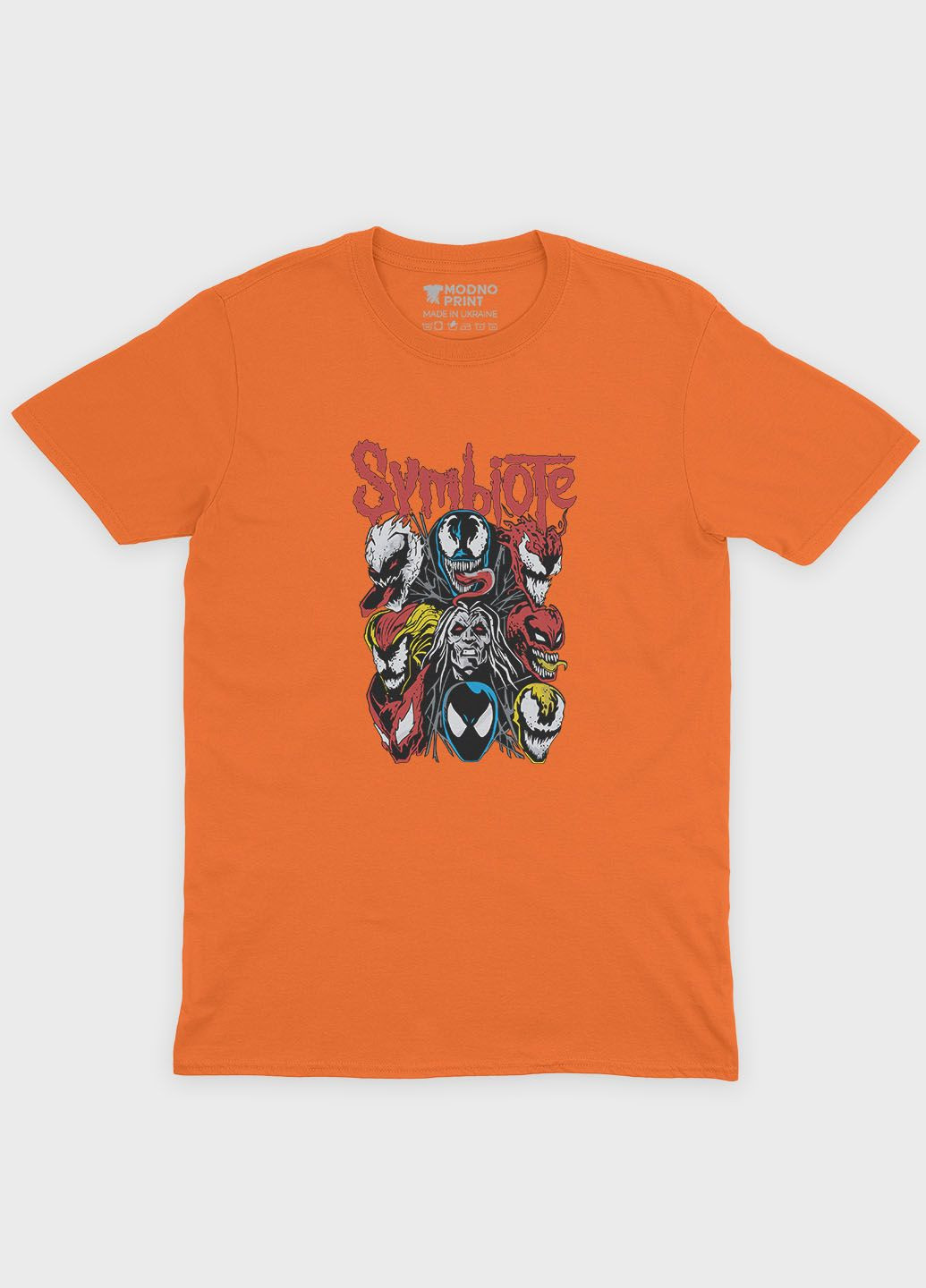 Помаранчева демісезонна футболка для хлопчика з принтом суперзлодія - веном (ts001-1-ora-006-013-025-b) Modno