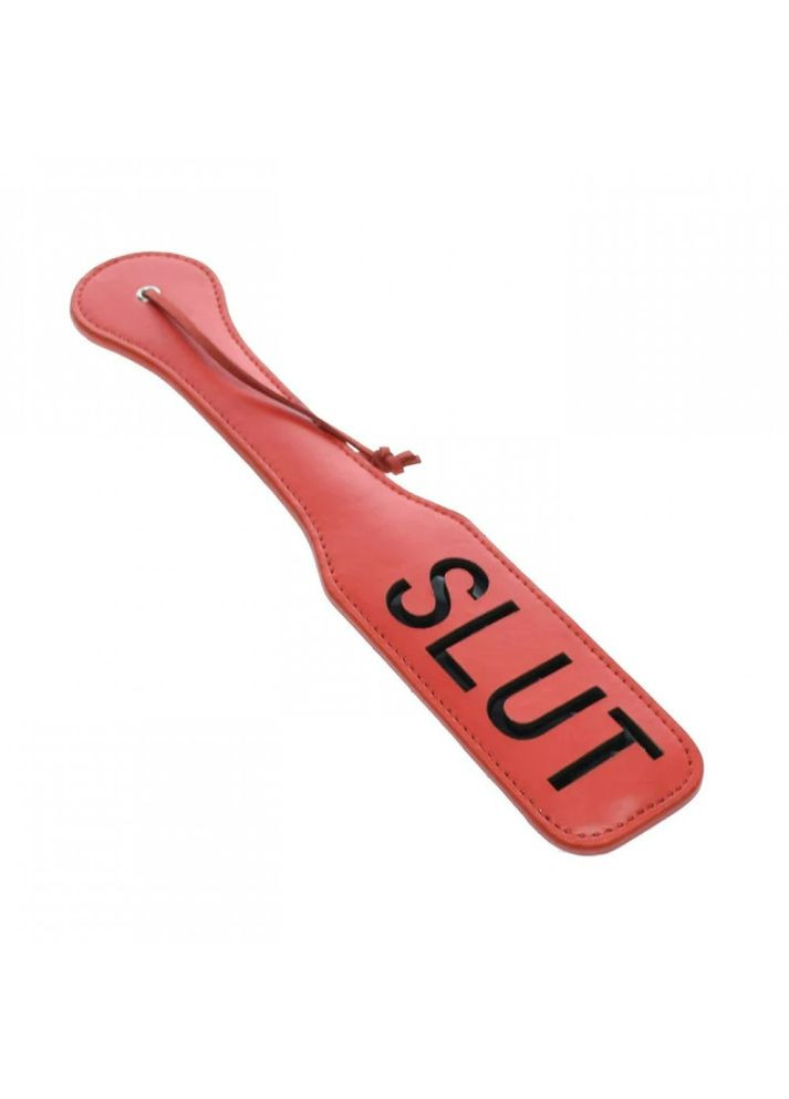 Шлепанка с надписью SLUT, красная, 31.5 см DS Fetish (297132627)