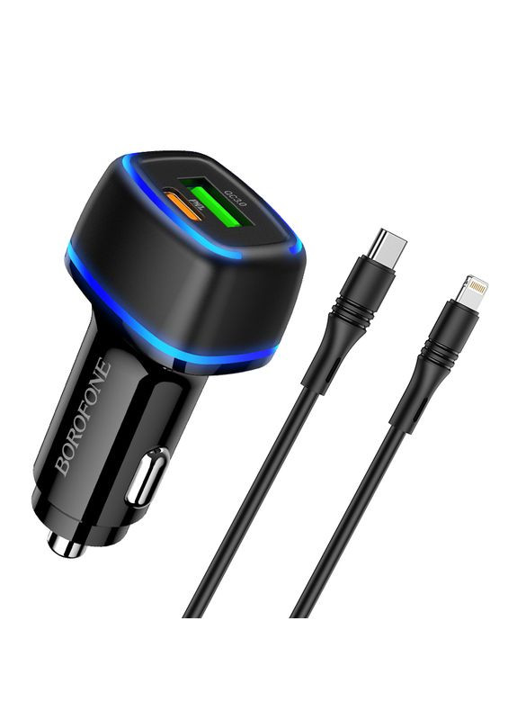 Автомобильное зарядное устройство BZ14A PD20W+QC3.0 Type-C to Lightning 3A Borofone (340912747)