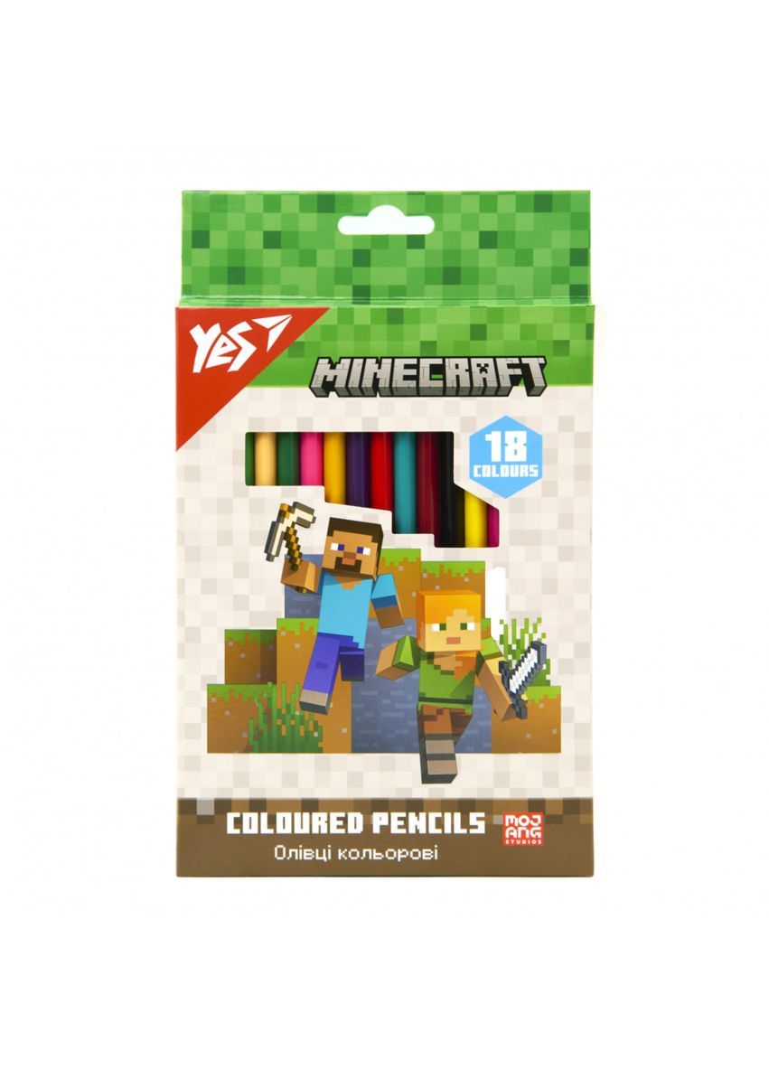 Набір кольорових олівців Minecraft 290765 18 кольорів Yes (364754136)