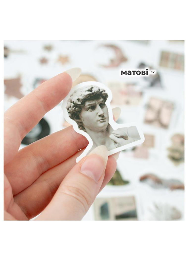 Комплект вінтажних стікерів 20 штучек матові наліпки мистецтво декор для скрапбукінгу колажні естетичний арт стиль ретро класика No Brand (347317434)