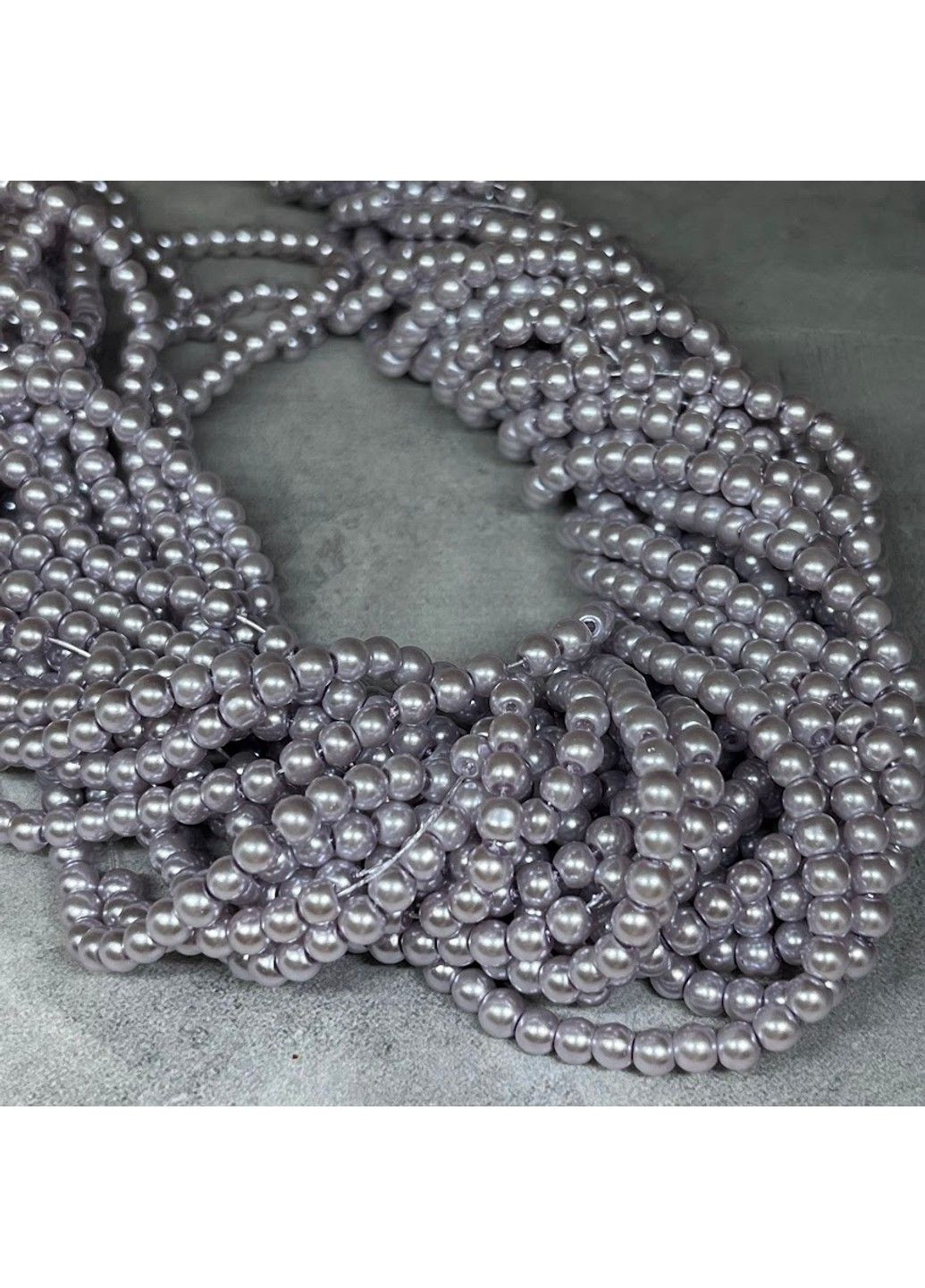 Жемчуг стеклянный 4 мм, цвет- бледно-сиреневый, 218 шт No Brand (315504778)