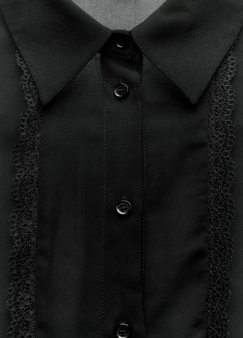 Черная вечерний рубашка с орнаментом Zara