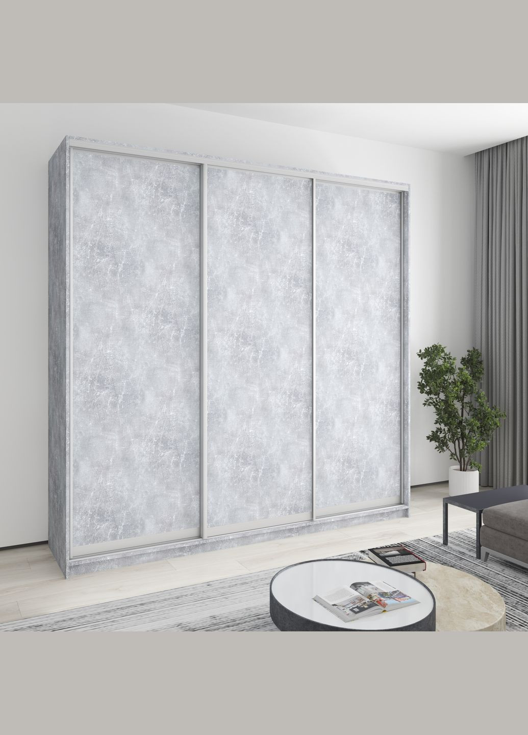 Шкаф-купе трехдверный Уни AL 3ДСП 240x45x240 см (MBS-1914) MebelStar (346288378)