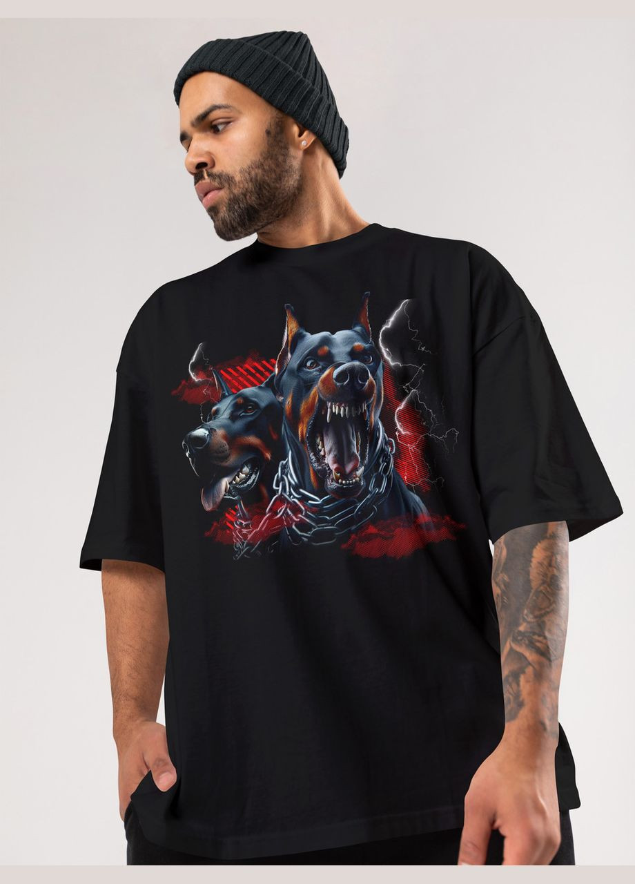 Черная мужская футболка оверсайз urban черная высокая плотность с длинным рукавом Mishe