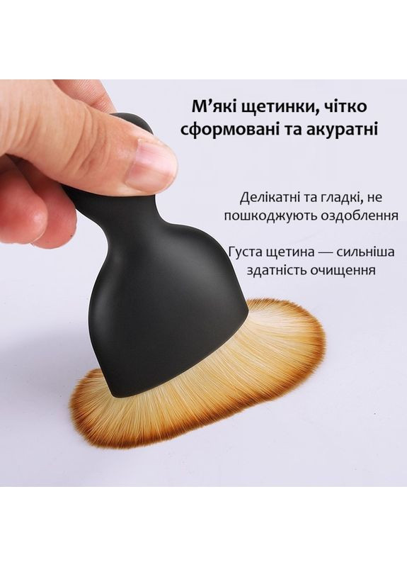 Професійна нейлонова щітка для дітейлінгу та чищення салону авто м’який ворс без подряпин чорна No Brand (370287180)