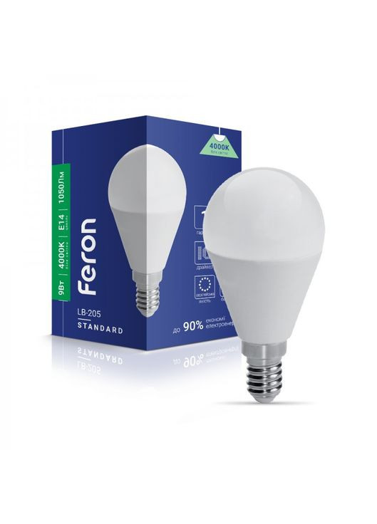 Світлодіодна лампа LB-205 9Вт E14 4000K Feron (365650853)