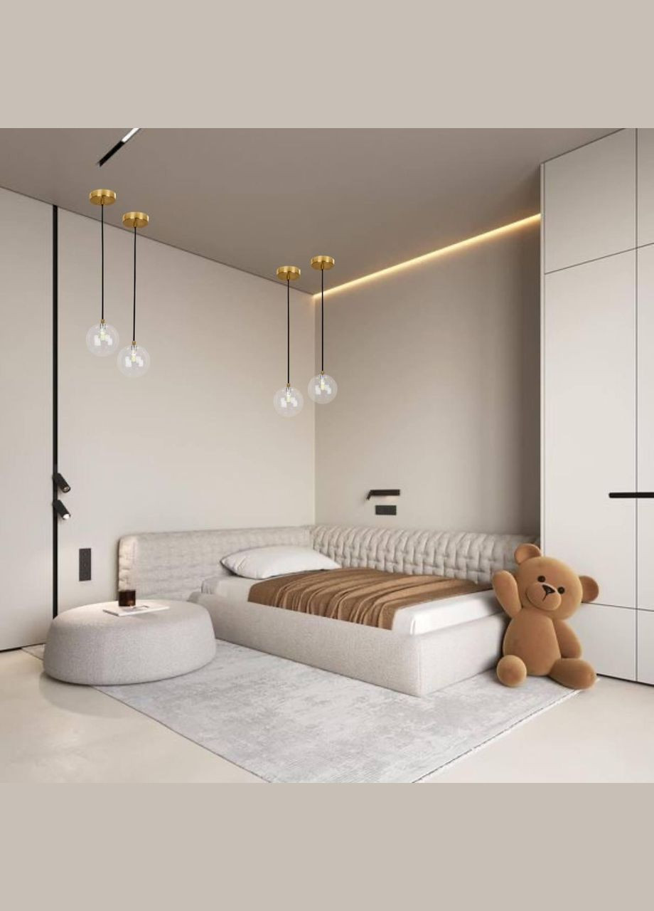 Підвіс зі скляною прозорою 12см кулею BUBBLES (61-P120F-1 BRZ+CL) No Brand (370069533)