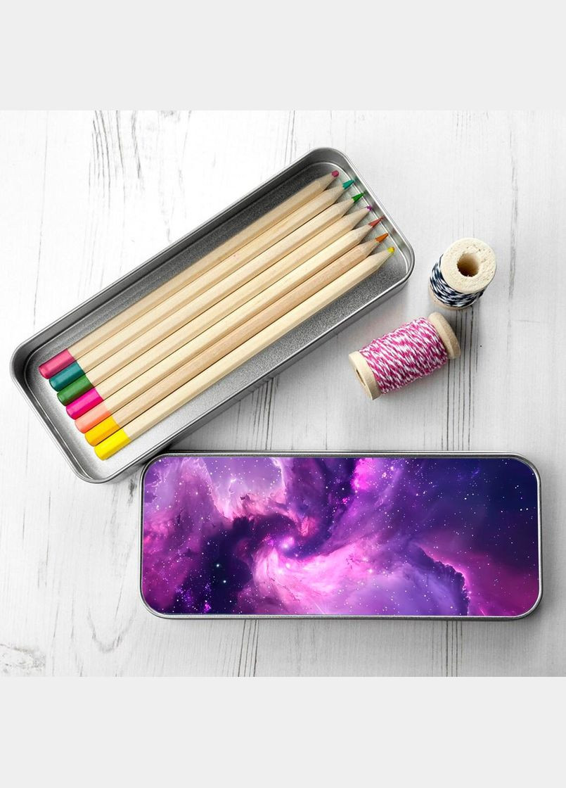 Органайзер для канцелярського приладдя, Підставка для канцелярії, Кейс для дрібниць Космос #01 7*18 см Silver No Brand (309159164)