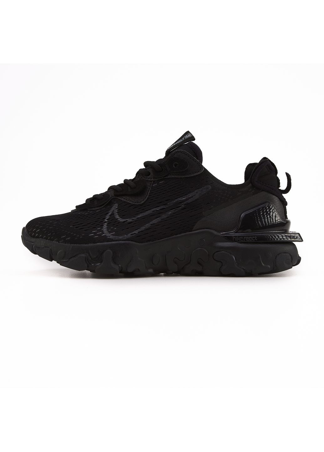 КРОСІВКИ ЖІНОЧІ NIKE REACT VISION BLACK НАЙК РЕАКТ ВІСІОН No Brand чорні демісезони (367172042)