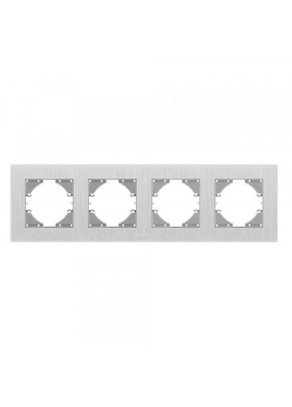 Рамка серебряный алюминий на 4 места горизонтальная BINERA Videx (366298478)
