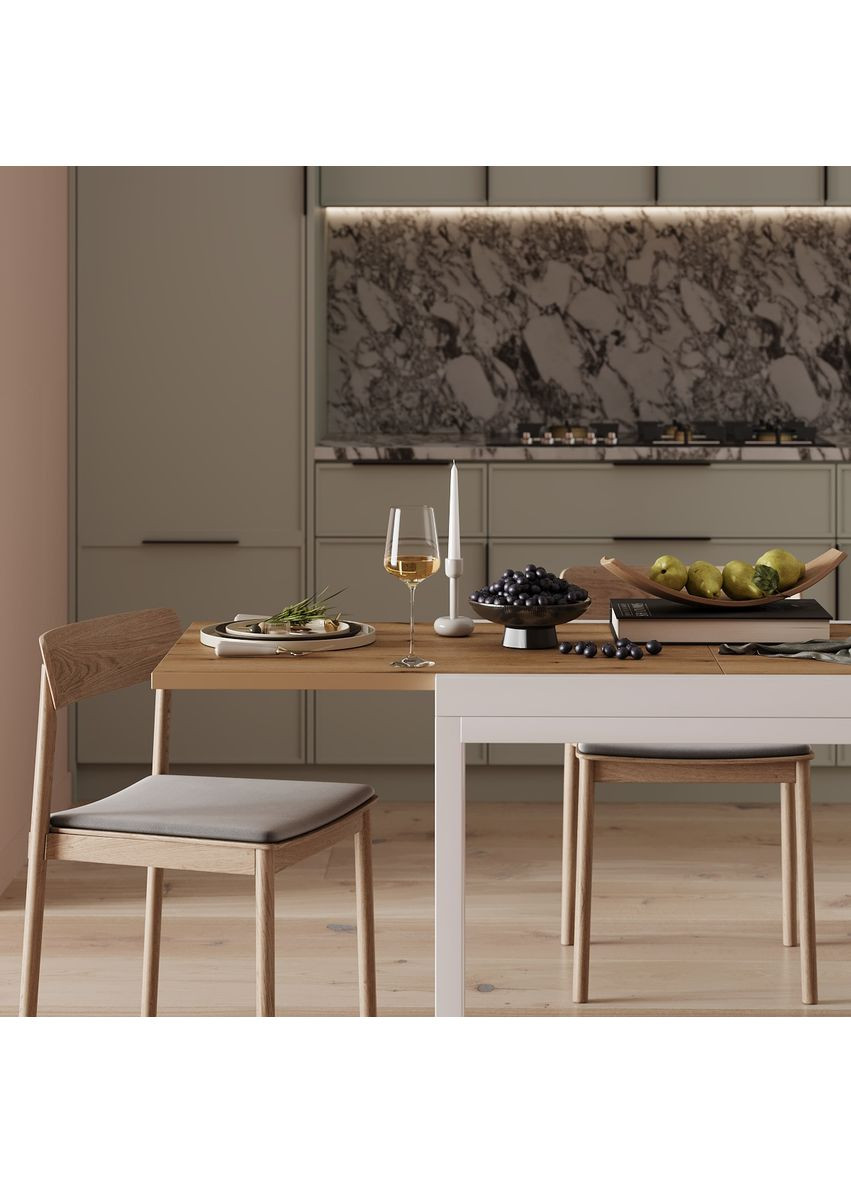 Стол-трансформер Armstrong 680x750x890 Дуб Эвок/Белый (TB08100000110) Art In Head (337309235)