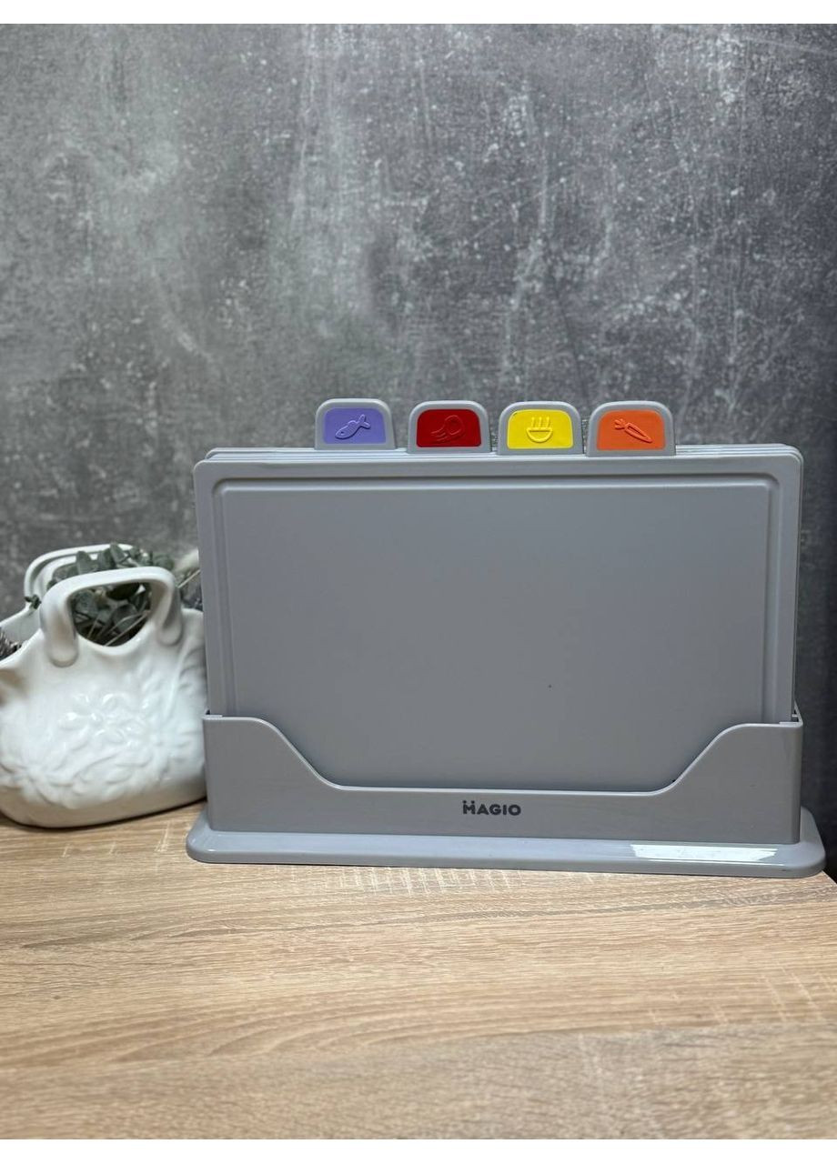 Набір обробних дощок MG-1132 на підставці 5 предметів Сірий Magio (367108922)