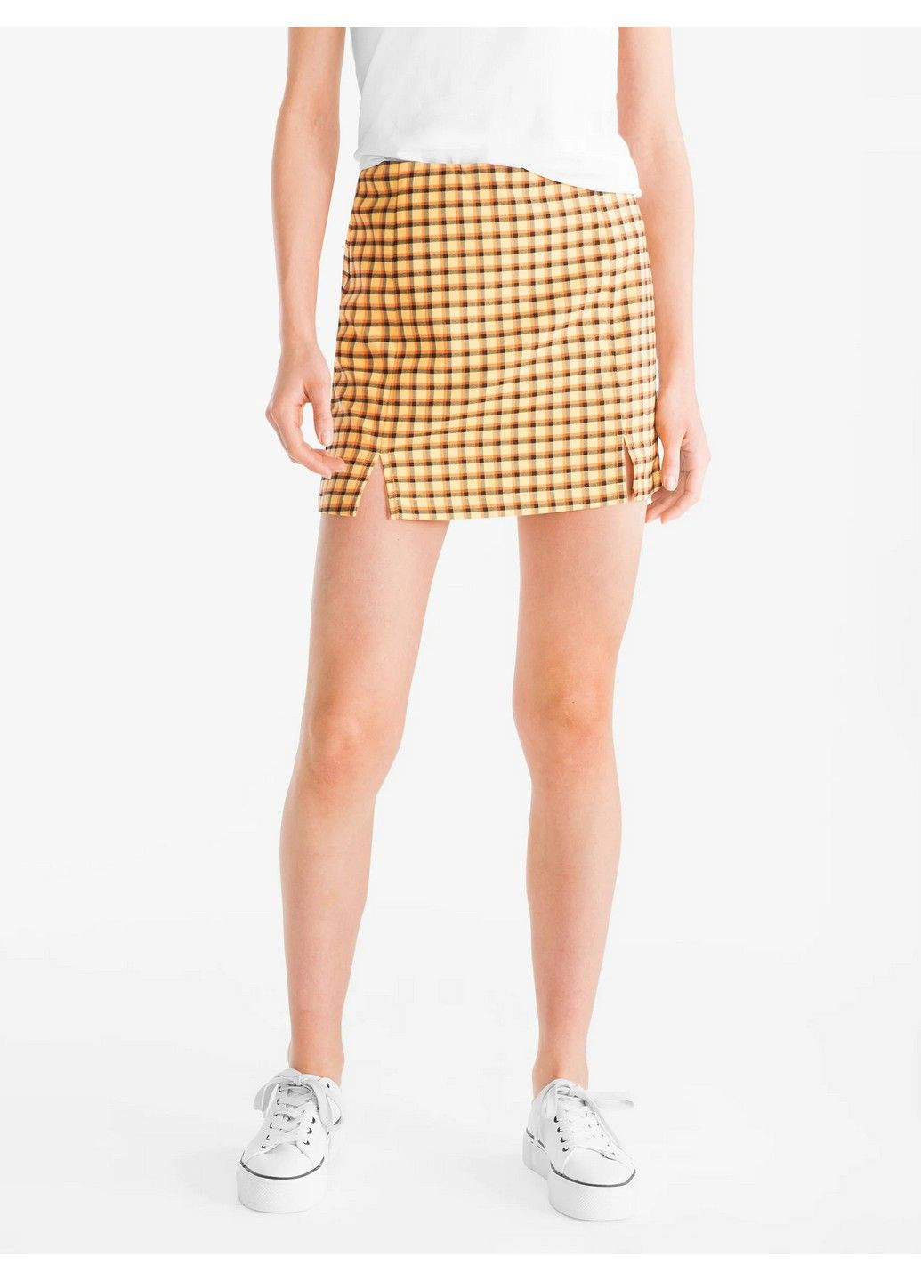 Желтая в клетку юбка C&A