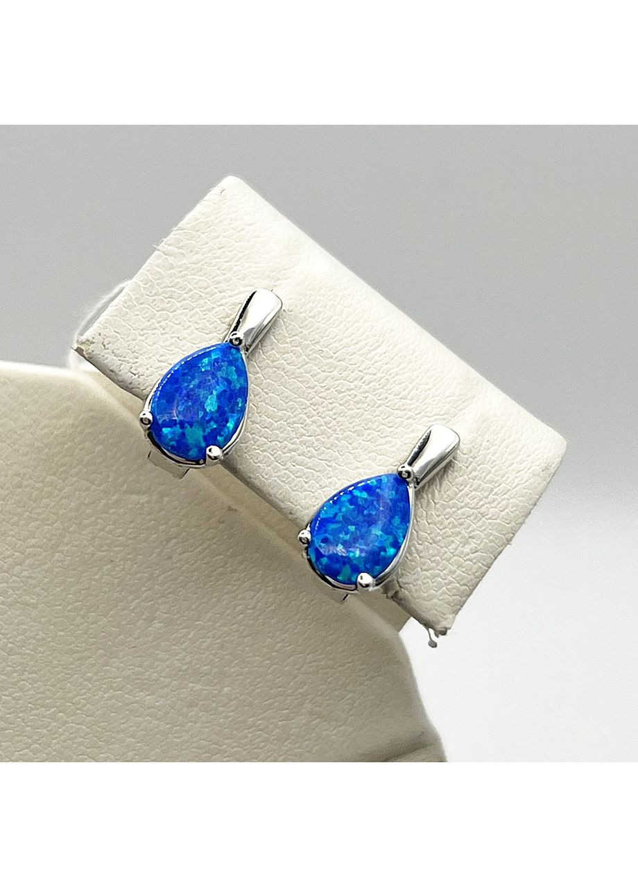 Серьги серебряные с синим опалом 3,67 г No Brand (369736845)