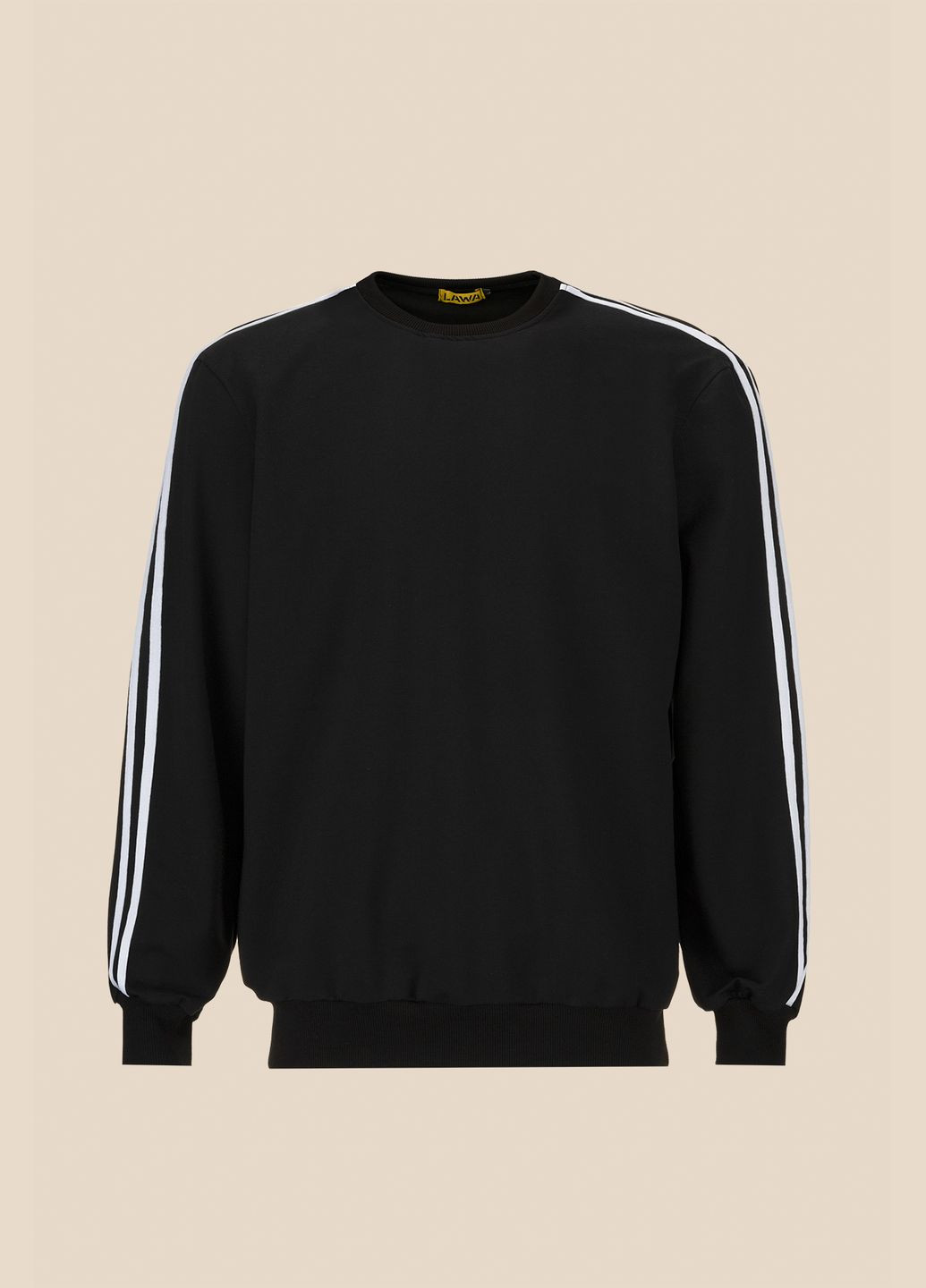 Чорно-білий світшот однотонний чоловічий mbc02370 shop (2000991066786) LAWA однотонний (331632768)