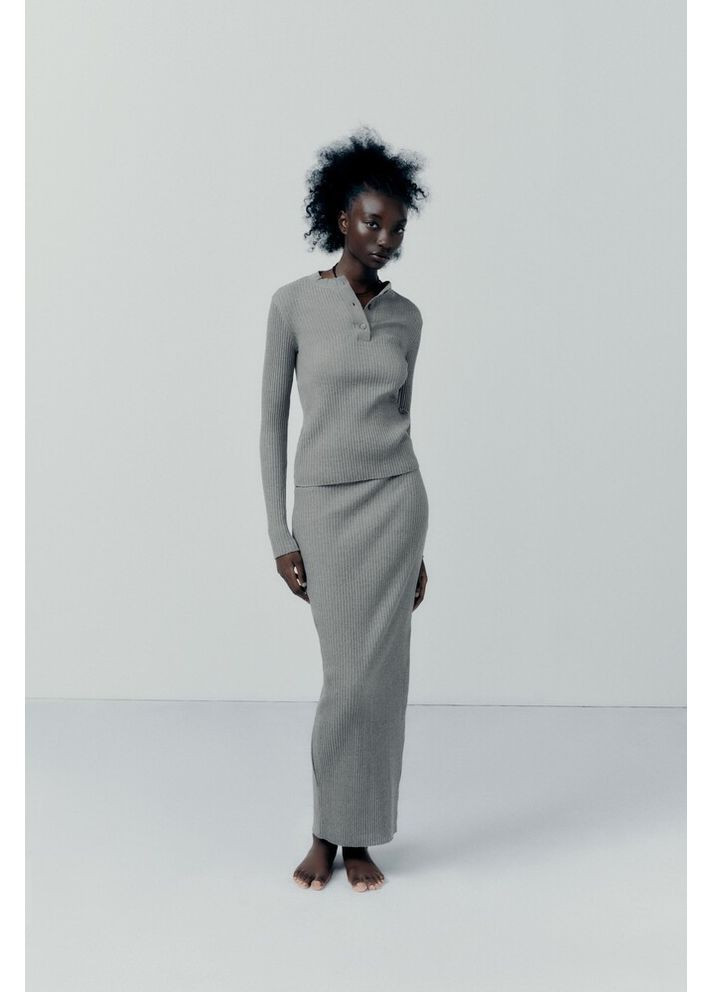 Серая юбка в рубчик 0858/301 Zara