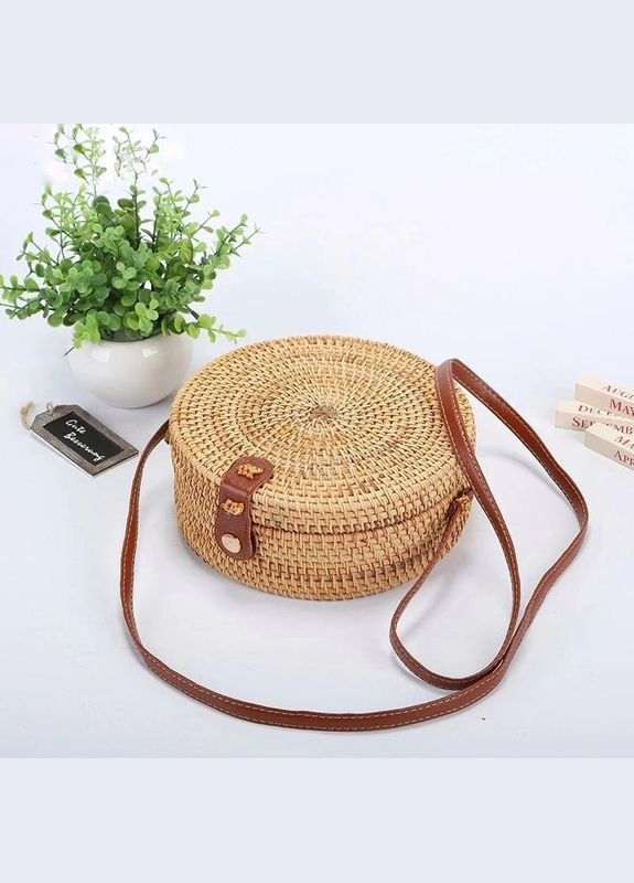 Жіноча сумка плетені з ротанга кругла річна No Brand (330618872)
