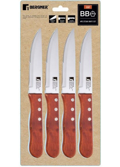 Набор ножей для стейков Bbq lovers 4 предмета (BG-40201-MM) Bergner комбинированные,