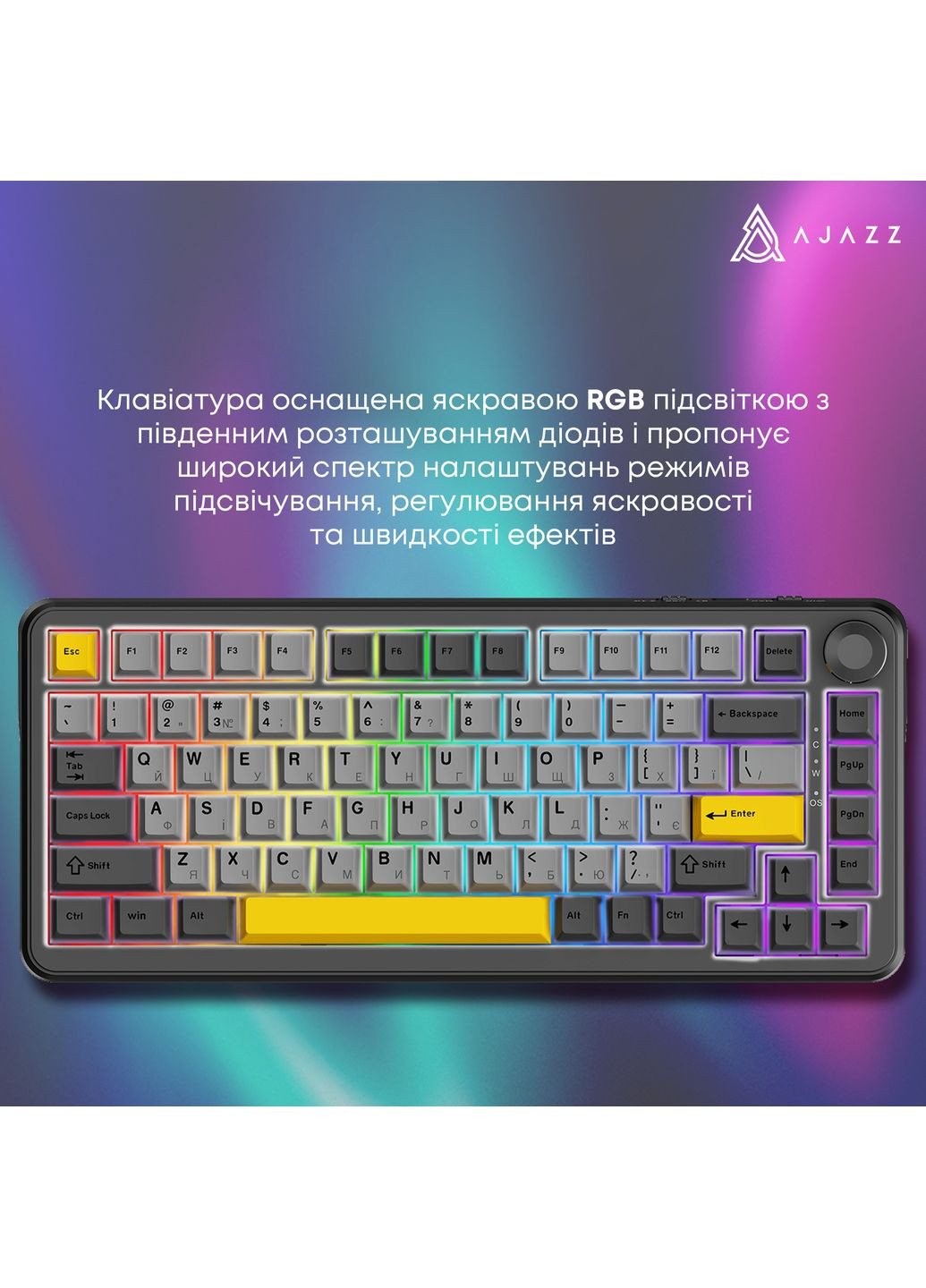 Клавиатура беспроводная AK820 Max Plus Day Dream Switch Black (AK820MAX-DD-BGY) Ajazz (362214318)