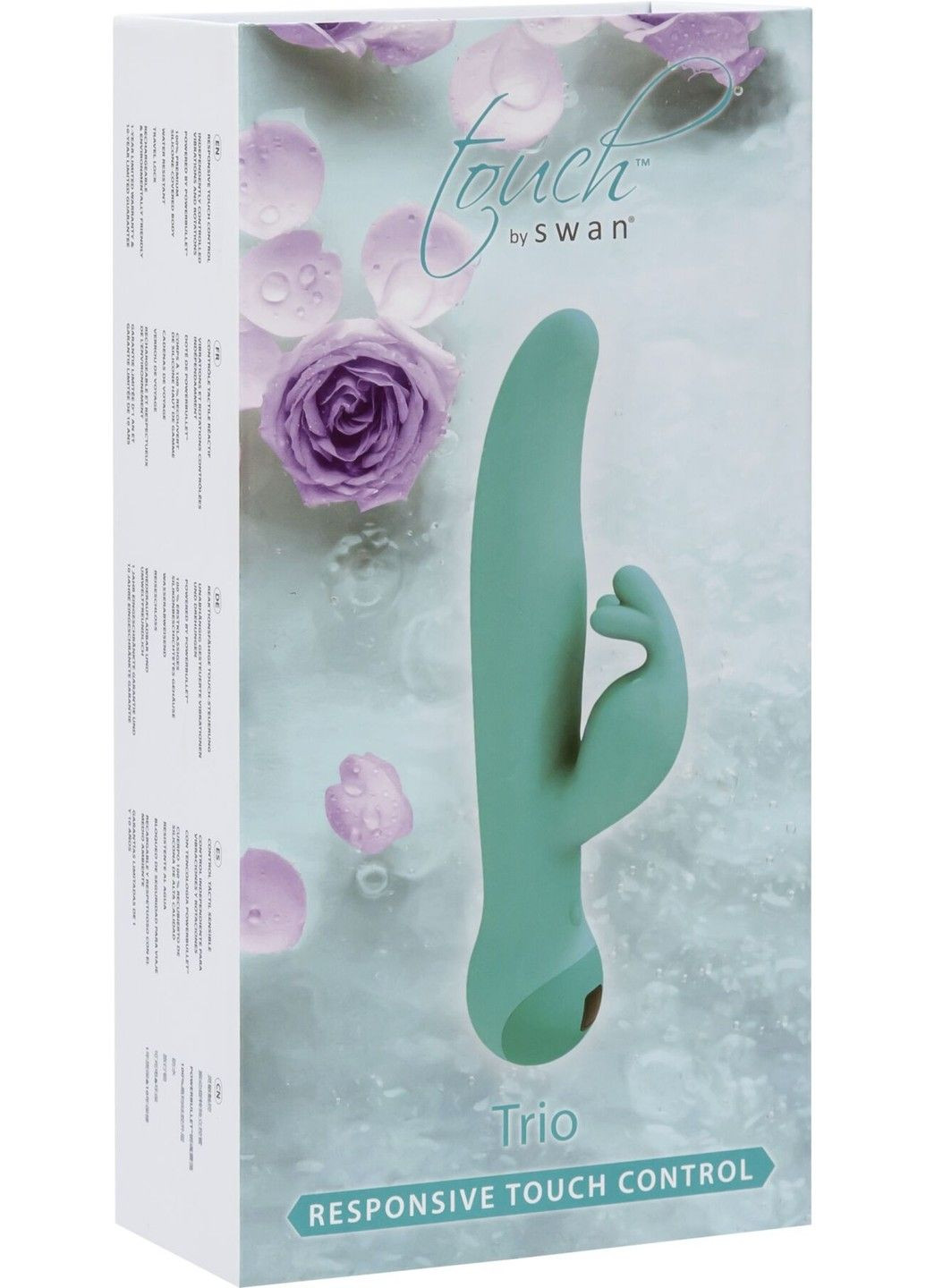 Вібратор кролик Touch by Trio Teal сенсорне керування ротація діаметр 3,8 см вібромасажер для точки G Swan (298349504)