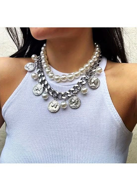 Стильне жіноче Кольє Намисто 2 незалежних кольє No Brand (370625939)